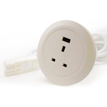 Table with built in power 800mm round - Image 5