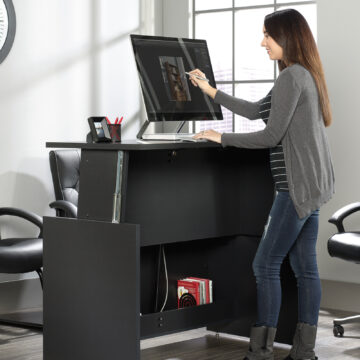 Vertex Sit Stand Desk Bourbon Oak - Image 3